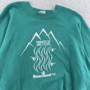 Vintage 1990 Trenton Ski Club Steamboat Shirt Crewneck Mens L New Jersey USA 90s